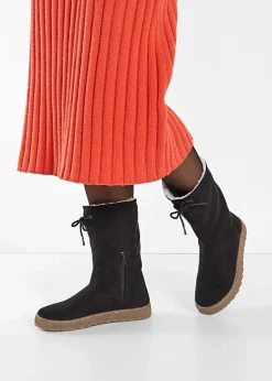 bonprix Gefütterte Winterschuhe|Stiefel^Winter Stiefel schwarz