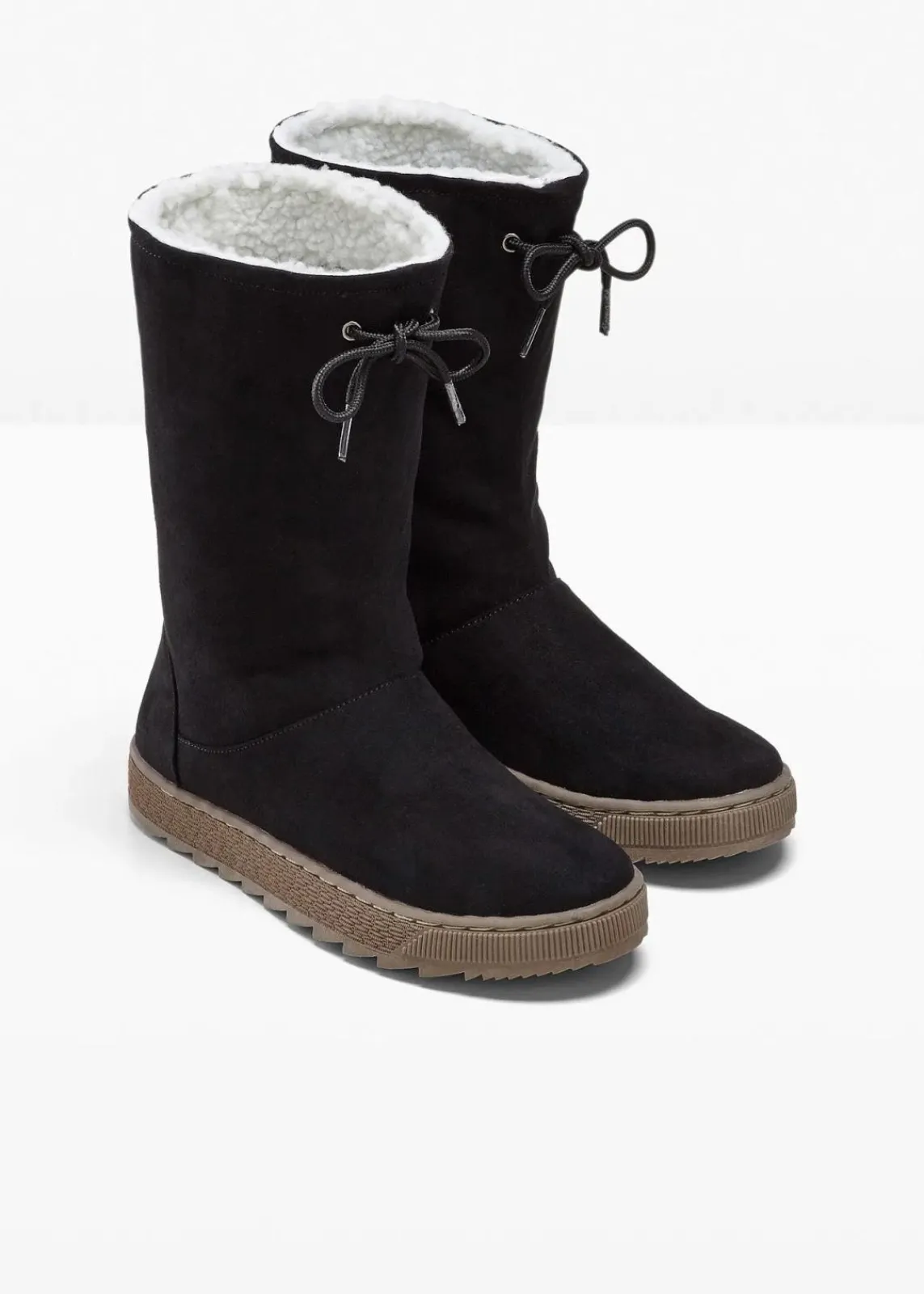 bonprix Gefütterte Winterschuhe|Stiefel^Winter Stiefel schwarz