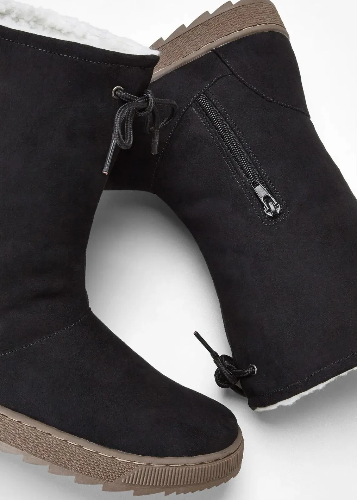 bonprix Gefütterte Winterschuhe|Stiefel^Winter Stiefel schwarz