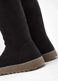 bonprix Gefütterte Winterschuhe|Stiefel^Winter Stiefel schwarz