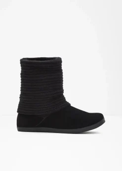 bonprix Gefütterte Winterschuhe|Stiefel^Winter Stiefel schwarz