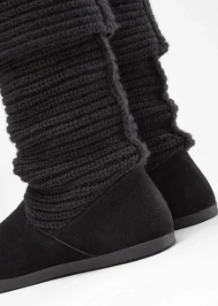 bonprix Gefütterte Winterschuhe|Stiefel^Winter Stiefel schwarz