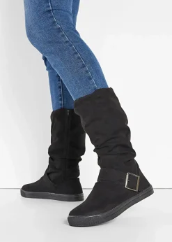 bonprix Gefütterte Winterschuhe|Stiefel^Winter Stiefel schwarz