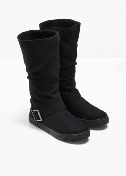 bonprix Gefütterte Winterschuhe|Stiefel^Winter Stiefel schwarz