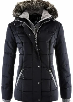 bonprix Bekleidung·Hosen|Jacken & Mäntel^Winterjacke in 2-in1 Optik schwarz