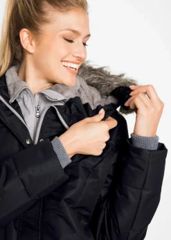 bonprix Bekleidung·Hosen|Jacken & Mäntel^Winterjacke in 2-in1 Optik schwarz