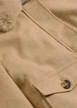 bonprix Bekleidung·Hosen|Jacken & Mäntel^Winterjacke in Wolloptik hellkhaki meliert