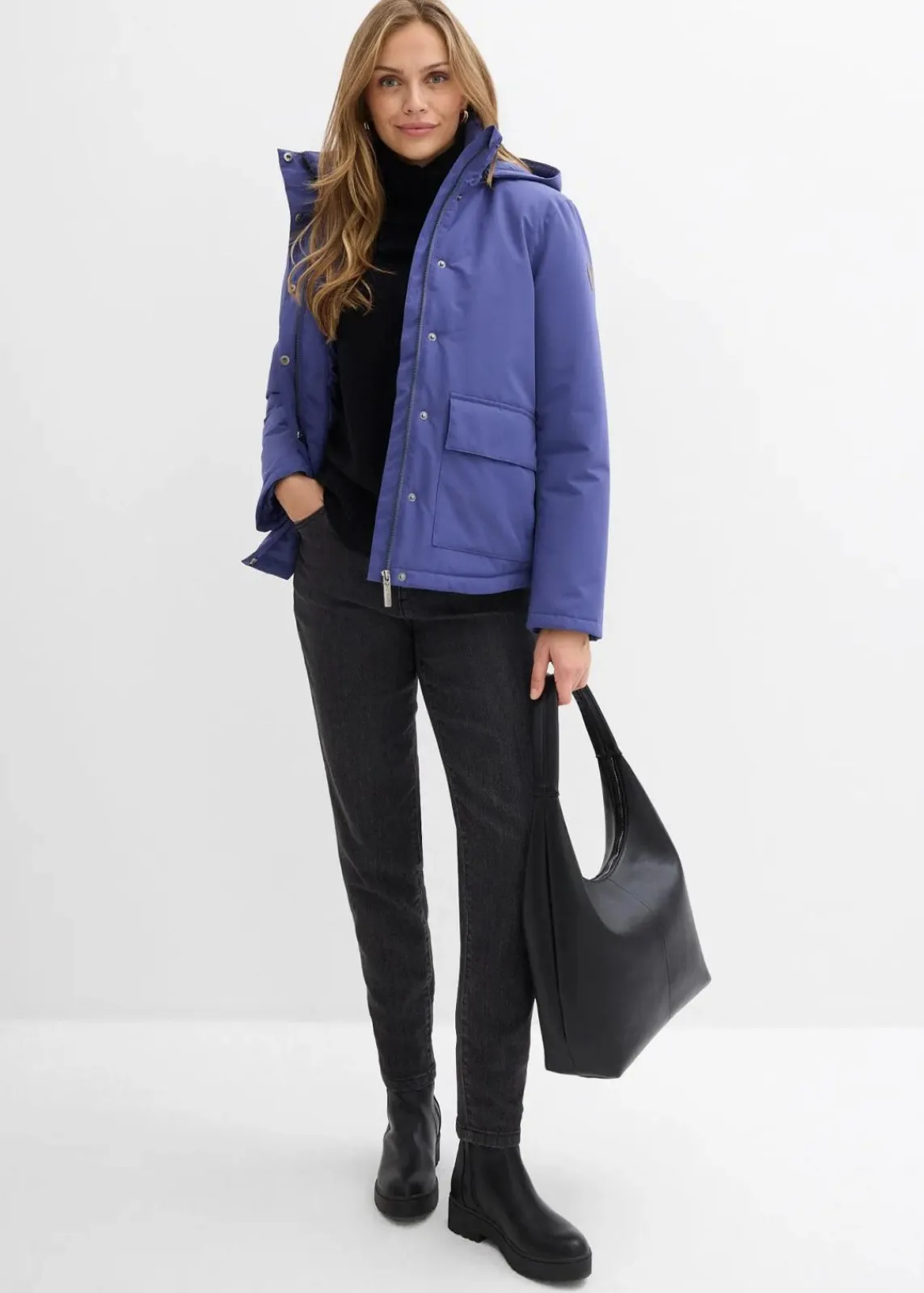 bonprix Bekleidung·Hosen|Jacken & Mäntel^Winterjacke mit aufgesetzen Taschen dunkelpazifik