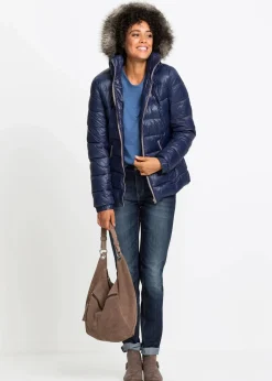 bonprix Bekleidung·Hosen|Jacken & Mäntel^Winterjacke mit Kapuze dunkelblau