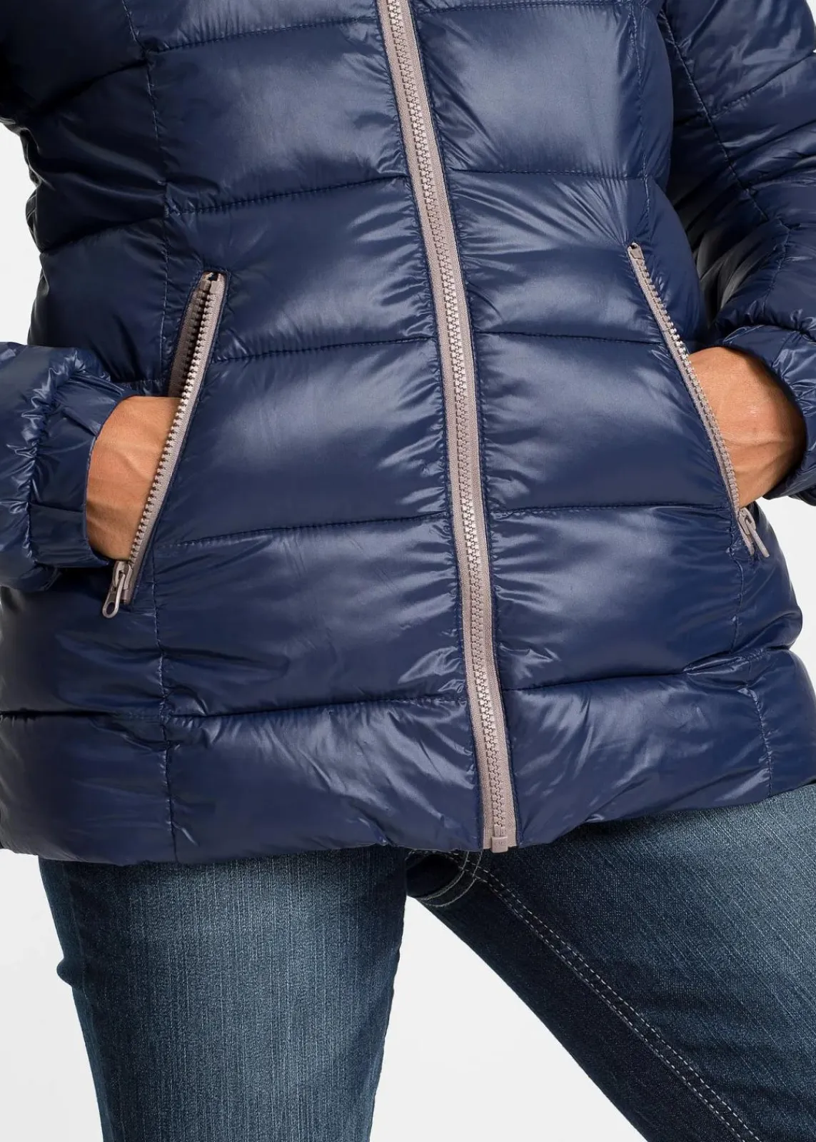 bonprix Bekleidung·Hosen|Jacken & Mäntel^Winterjacke mit Kapuze dunkelblau