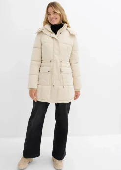 bonprix Bekleidung·Hosen|Jacken & Mäntel^Winterjacke mit verstellbarem Taillenbündchen hellsand