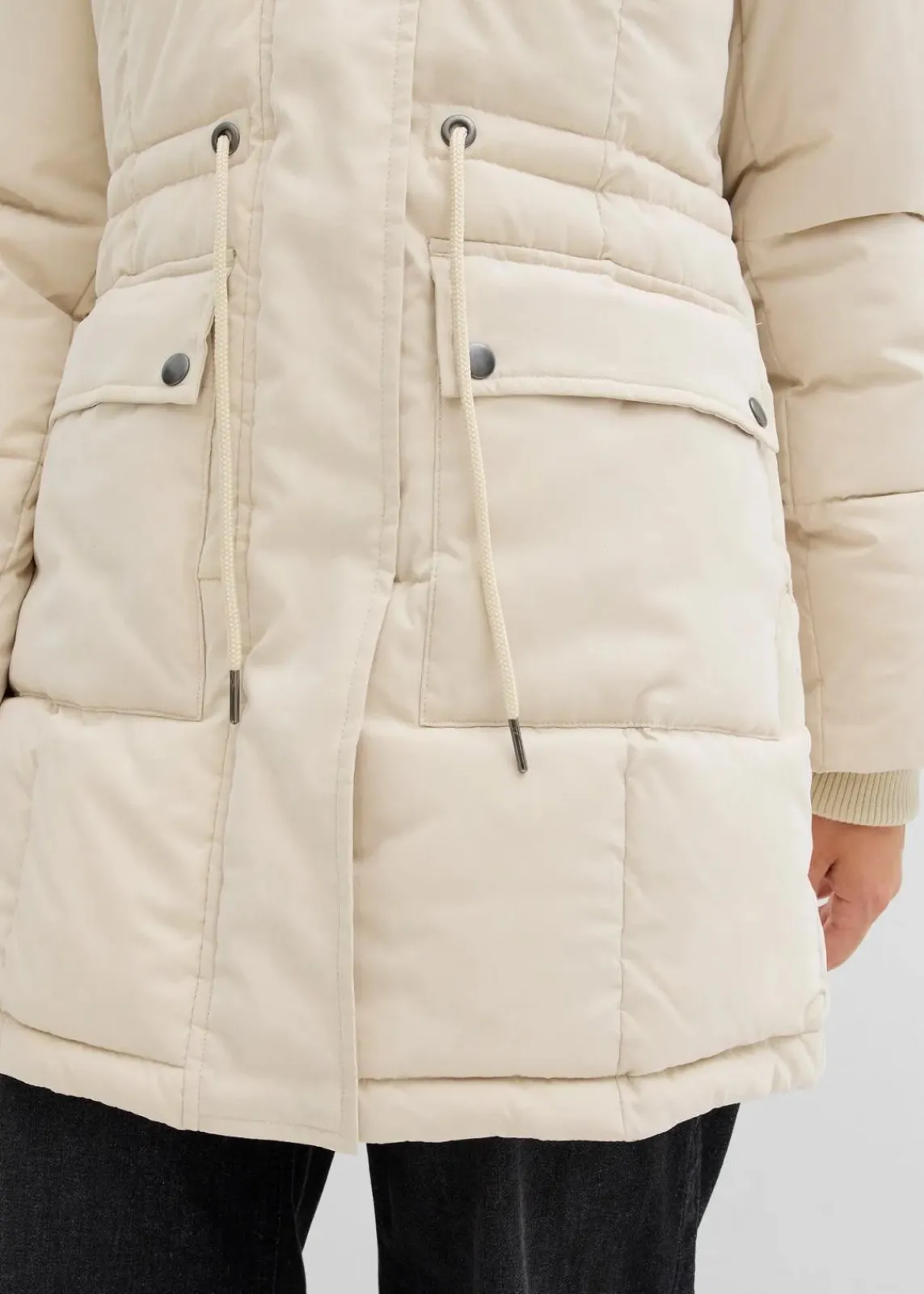 bonprix Bekleidung·Hosen|Jacken & Mäntel^Winterjacke mit verstellbarem Taillenbündchen hellsand