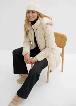 bonprix Bekleidung·Hosen|Jacken & Mäntel^Winterjacke mit verstellbarem Taillenbündchen hellsand