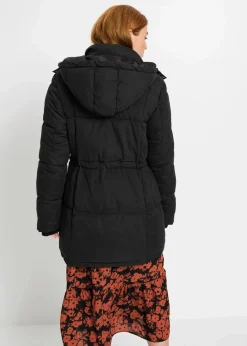 bonprix Jacken & Mäntel|Bekleidung·Hosen^Winterjacke mit verstellbarem Taillenbündchen schwarz