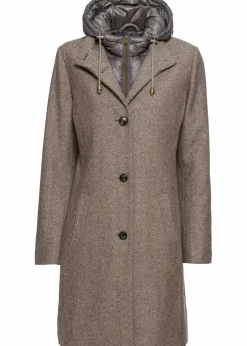 bonprix Jacken & Mäntel|Bekleidung·Hosen^Winter-Kurzmantel in Wolloptik, 2in1 Optik schilfbeige