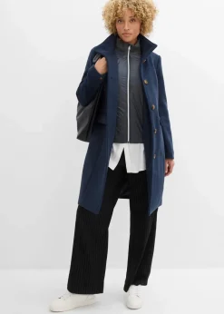 bonprix Jacken & Mäntel|Bekleidung·Hosen^Wintermantel, 2in1 Optik tiefblau meliert