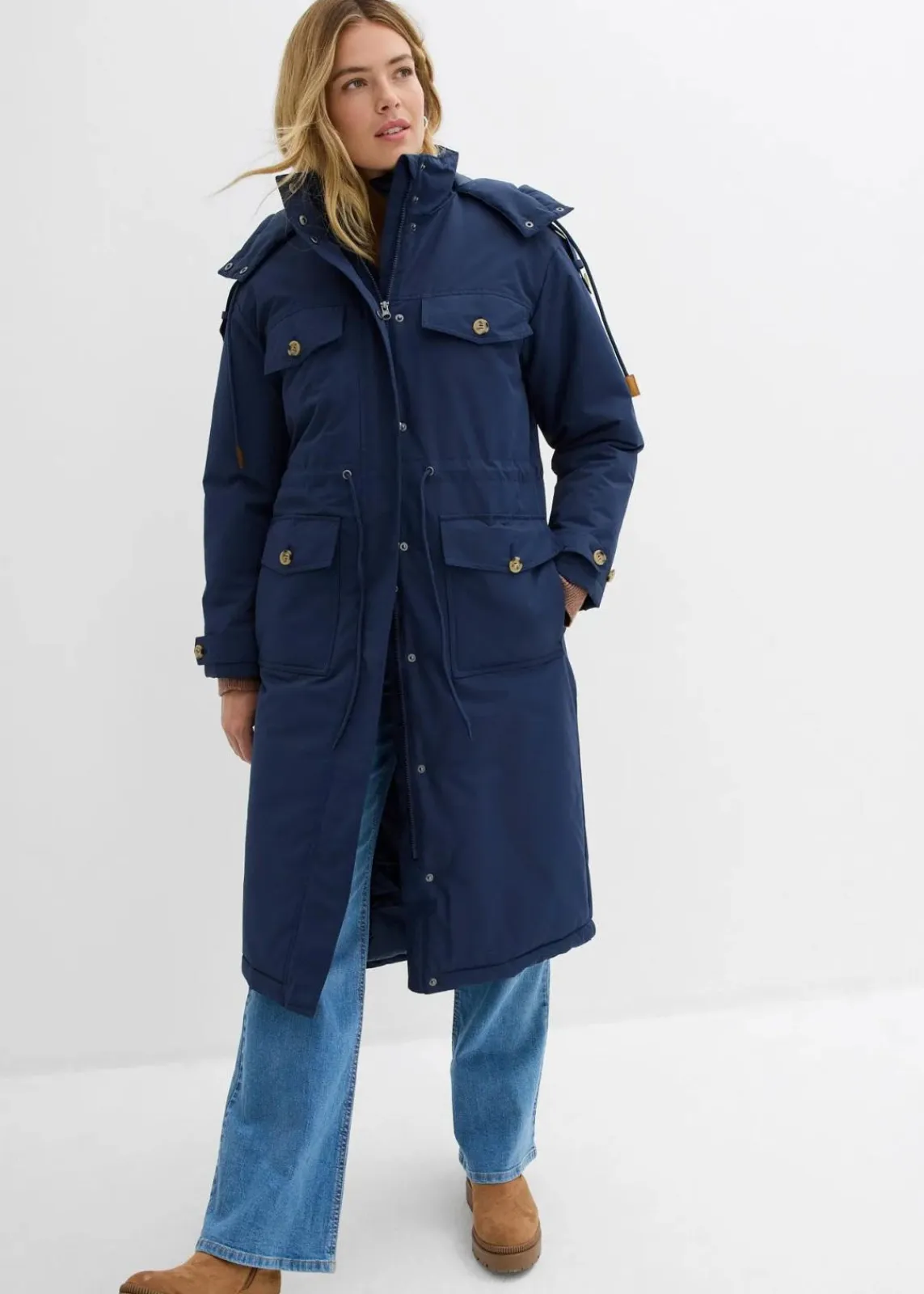 bonprix Bekleidung·Hosen|Jacken & Mäntel^Wintermantel, 2in1 Optik dunkelblau