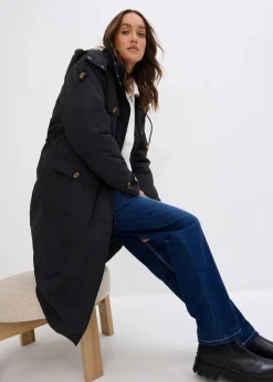bonprix Jacken & Mäntel|Bekleidung·Hosen^Wintermantel, 2in1 Optik schwarz