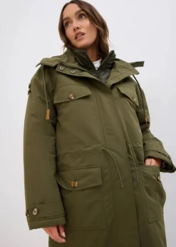 bonprix Jacken & Mäntel|Bekleidung·Hosen^Wintermantel, 2in1 Optik dunkeloliv