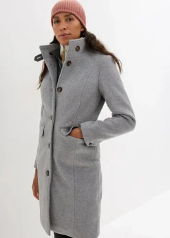 bonprix Bekleidung·Hosen|Jacken & Mäntel^Wintermantel, 2in1 Optik grau meliert