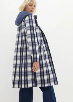 bonprix Bekleidung·Hosen|Jacken & Mäntel^Winter-Mantel, 2in1 Optik indigo/grau kariert
