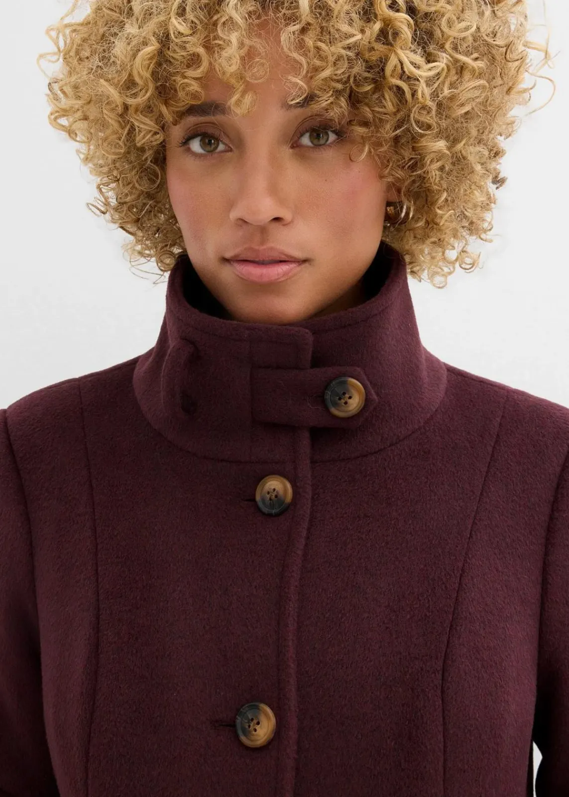 bonprix Jacken & Mäntel|Bekleidung·Hosen^Wintermantel, 2in1 Optik dunkelbeere meliert