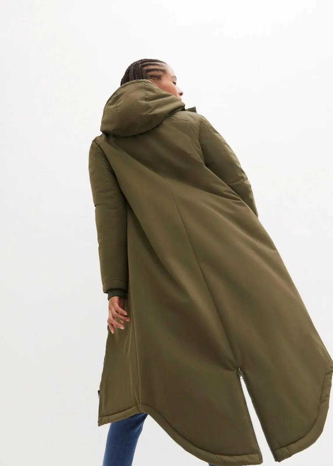bonprix Jacken & Mäntel|Bekleidung·Hosen^Wintermantel mit Innensteppung dunkeloliv