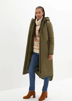 bonprix Jacken & Mäntel|Bekleidung·Hosen^Wintermantel mit Innensteppung dunkeloliv