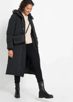bonprix Bekleidung·Hosen|Jacken & Mäntel^Wintermantel mit seitlichen Reißverschlüssen schwarz
