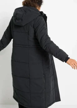 bonprix Bekleidung·Hosen|Jacken & Mäntel^Wintermantel mit seitlichen Reißverschlüssen schwarz