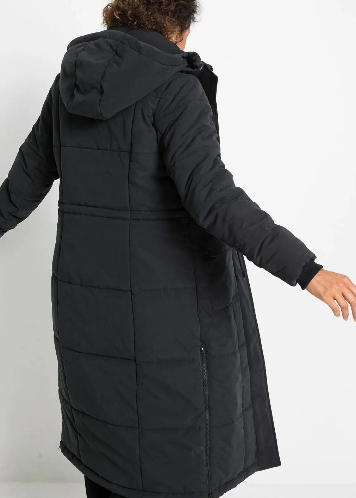 bonprix Bekleidung·Hosen|Jacken & Mäntel^Wintermantel mit seitlichen Reißverschlüssen schwarz