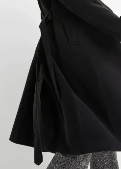 bonprix Bekleidung·Hosen|Jacken & Mäntel^Winter-Trenchcoat in Wolloptik schwarz