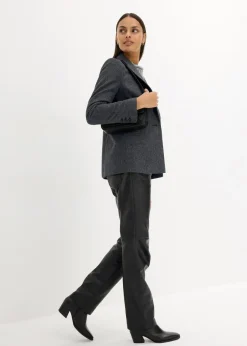 bonprix Bekleidung·Basics|Nachhaltigere Materialien^Wollblazer mit Fischgratmuster mittelgrau meliert