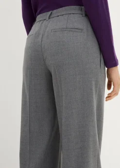 bonprix Bekleidung·Kleider^Wollhose mit Bundfalten mittelgrau meliert