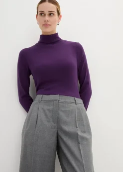 bonprix Bekleidung·Kleider^Wollhose mit Bundfalten mittelgrau meliert