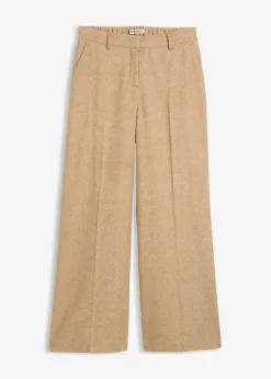 bonprix Bekleidung·Kleider|Hosen^Wollhose mit Fischgratmuster naturbeige meliert