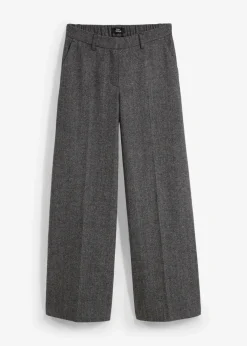 bonprix Bekleidung·Kleider|Hosen^Wollhose mit Fischgratmuster mittelgrau meliert