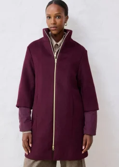bonprix Bekleidung·Hosen|Jacken & Mäntel^Wollmantel mit Daunen-Innenjacke (2tlg. Set) weinrot