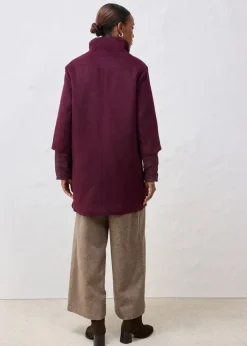 bonprix Bekleidung·Hosen|Jacken & Mäntel^Wollmantel mit Daunen-Innenjacke (2tlg. Set) weinrot