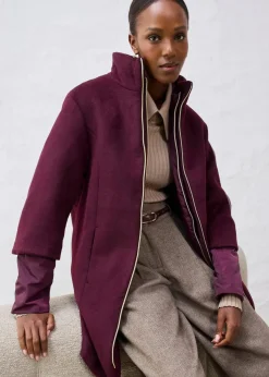 bonprix Bekleidung·Hosen|Jacken & Mäntel^Wollmantel mit Daunen-Innenjacke (2tlg. Set) weinrot