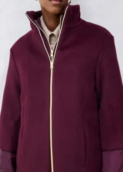 bonprix Bekleidung·Hosen|Jacken & Mäntel^Wollmantel mit Daunen-Innenjacke (2tlg. Set) weinrot