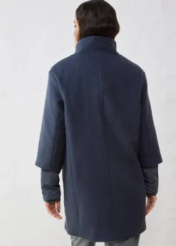 bonprix Jacken & Mäntel|Bekleidung·Hosen^Wollmantel mit Daunen-Innenjacke (2tlg. Set) nachtblau
