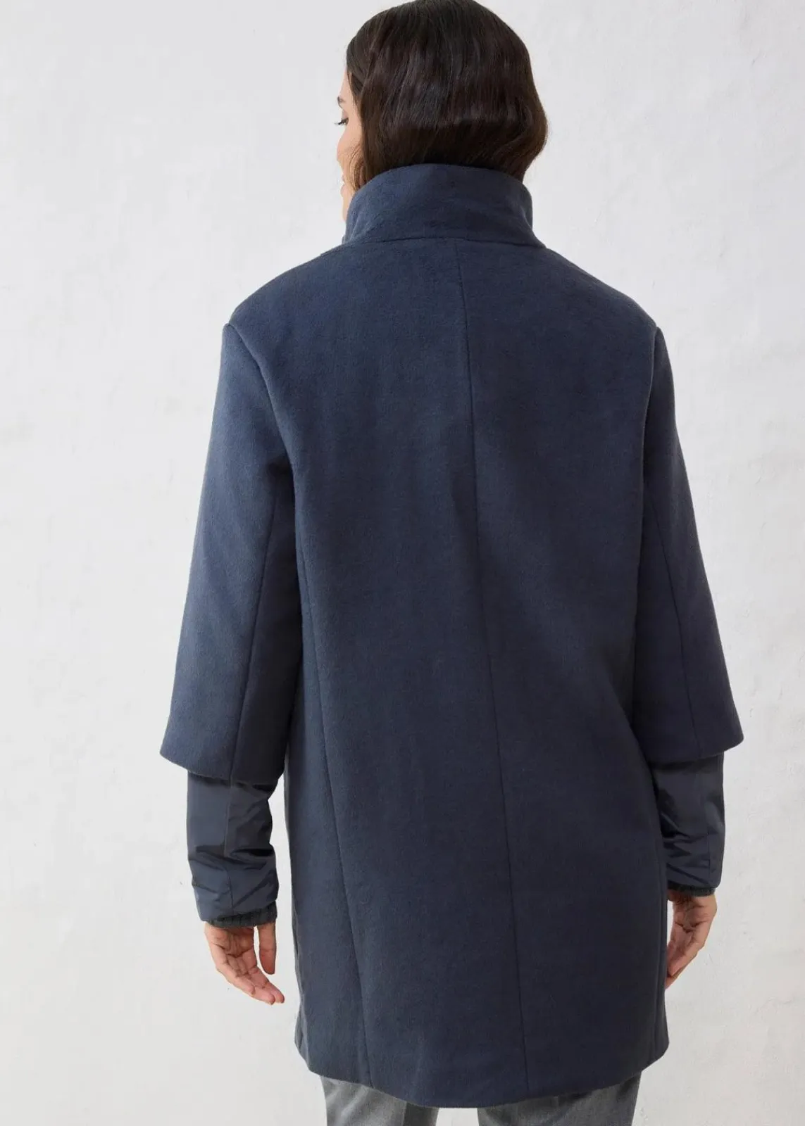 bonprix Jacken & Mäntel|Bekleidung·Hosen^Wollmantel mit Daunen-Innenjacke (2tlg. Set) nachtblau
