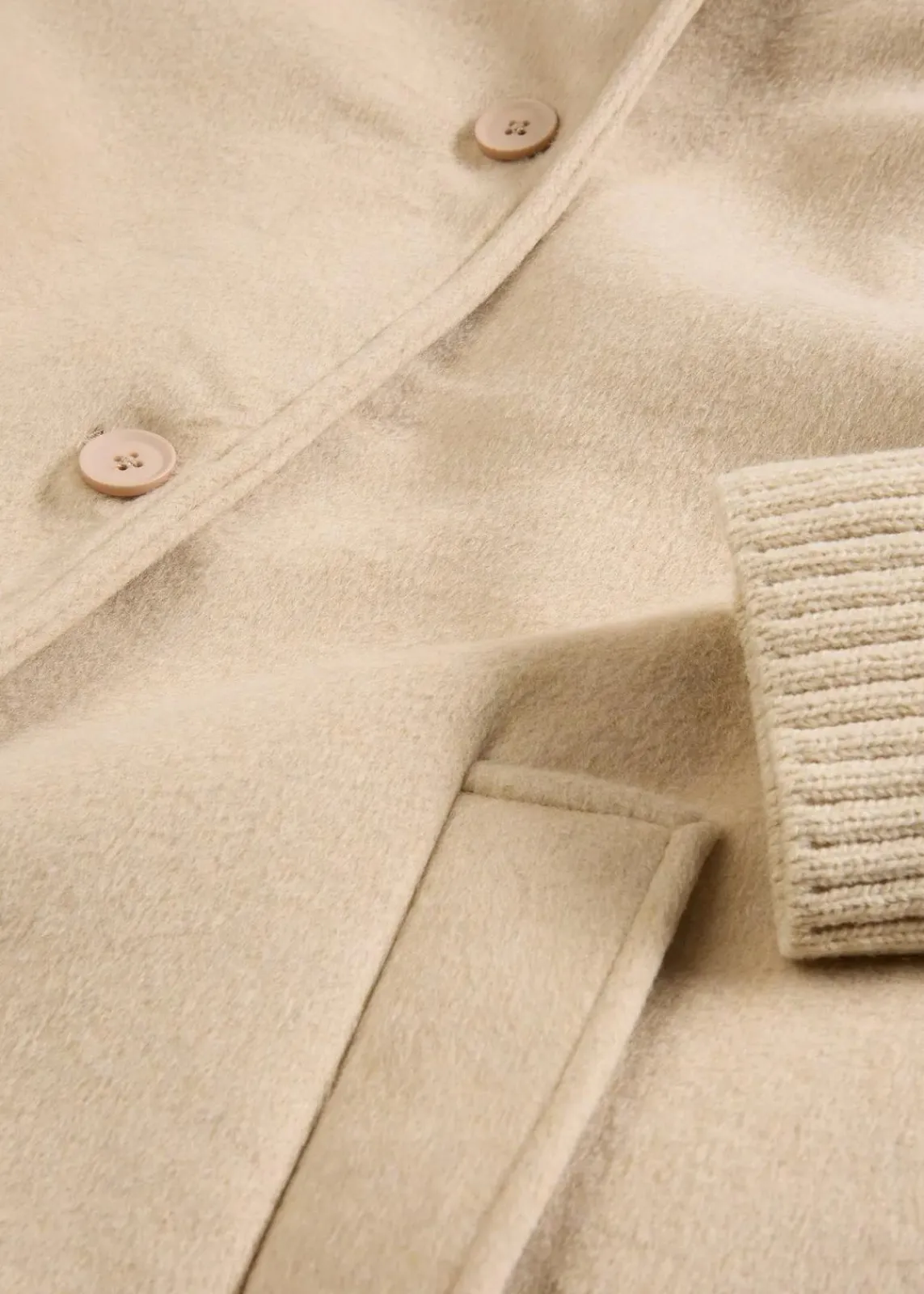 bonprix Bekleidung·Hosen|Jacken & Mäntel^Wollmantel mit Strickbesatz hellsand