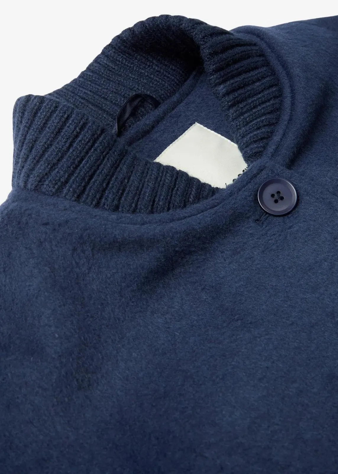 bonprix Jacken & Mäntel|Bekleidung·Hosen^Wollmantel mit Strickbesatz dunkelblau