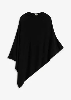 bonprix Pullover & Strickjacken|Strickmode^Wollponcho schwarz