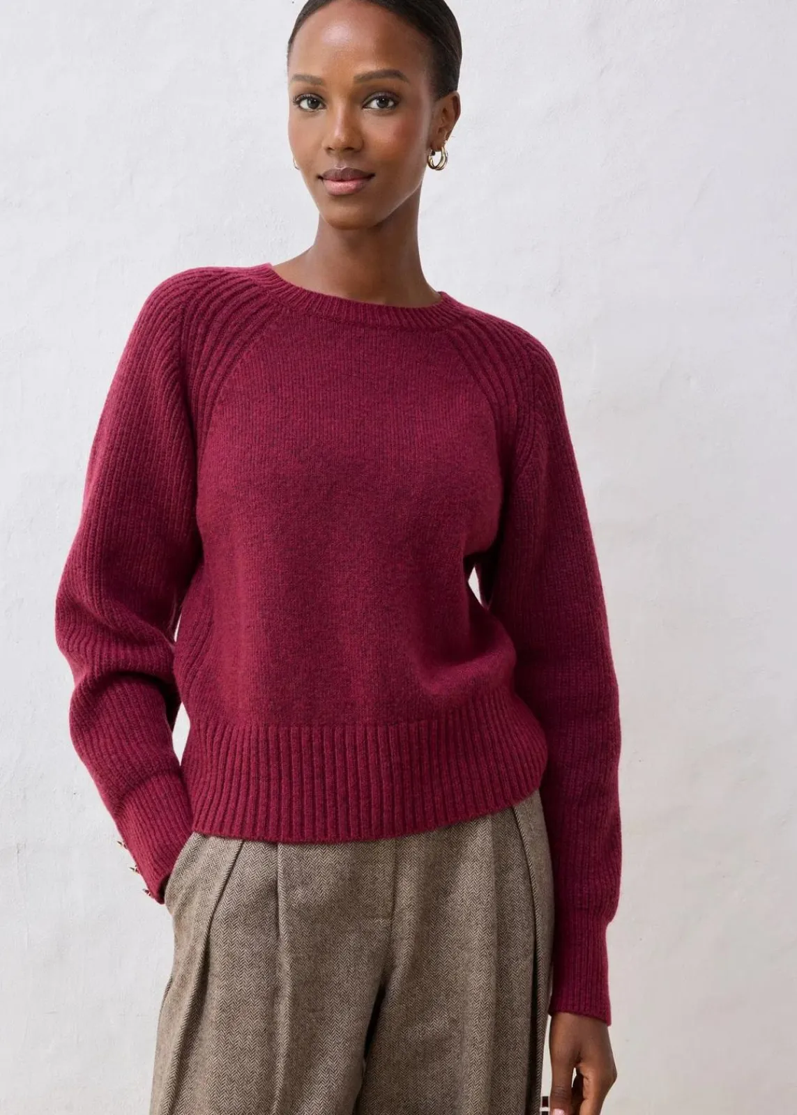 bonprix Bekleidung·Umstandsmode|Pullover & Strickjacken^Wollpullover pflaumenrot