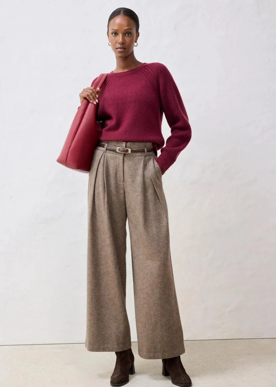 bonprix Bekleidung·Umstandsmode|Pullover & Strickjacken^Wollpullover pflaumenrot