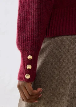 bonprix Bekleidung·Umstandsmode|Pullover & Strickjacken^Wollpullover pflaumenrot