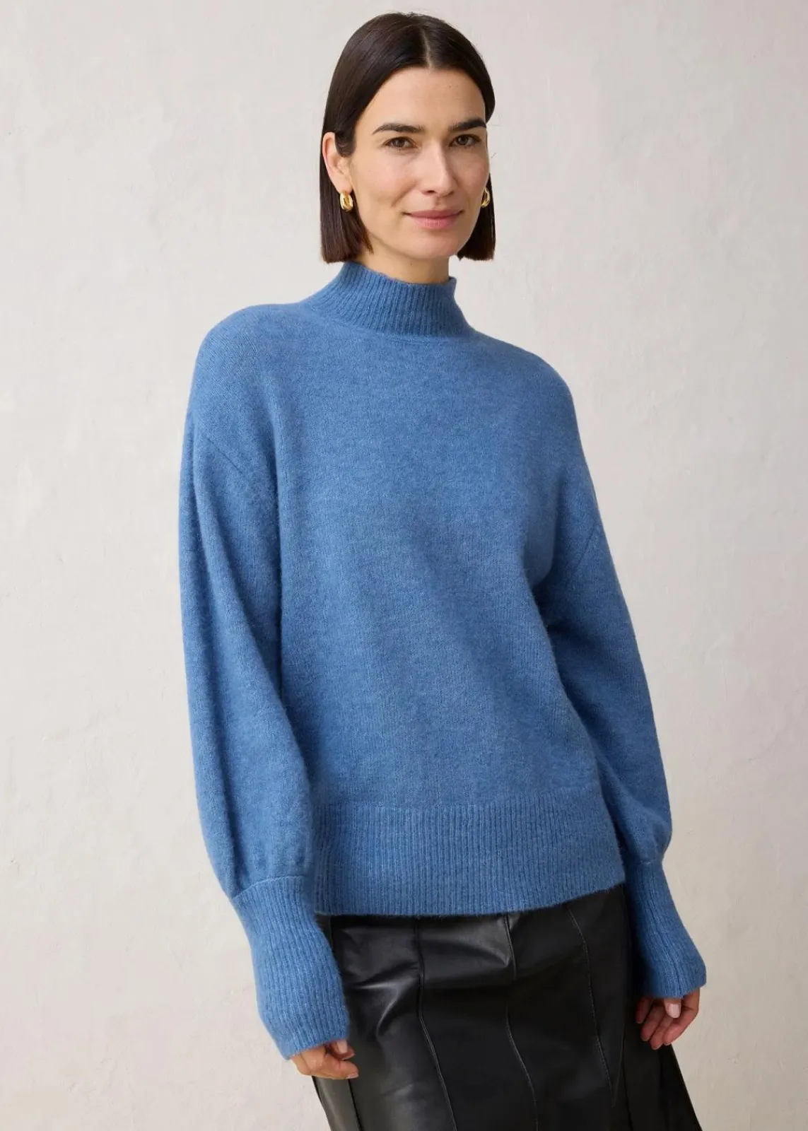 bonprix Bekleidung·Umstandsmode|Bekleidung·Jeans^Wollpullover mit Alpakawolle wellenblau
